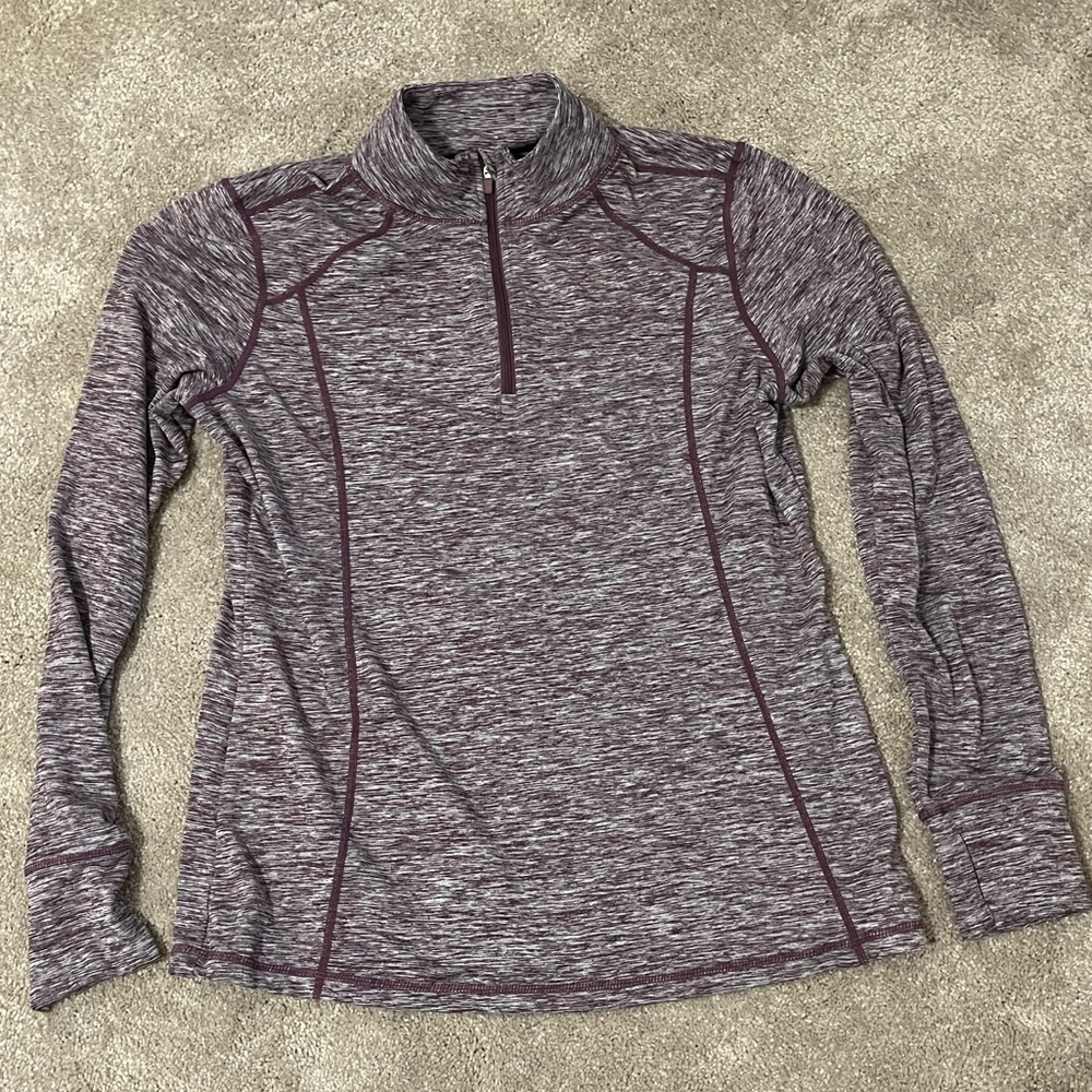 Danskin purple & white quarter zip top. Size medium. Good used condition